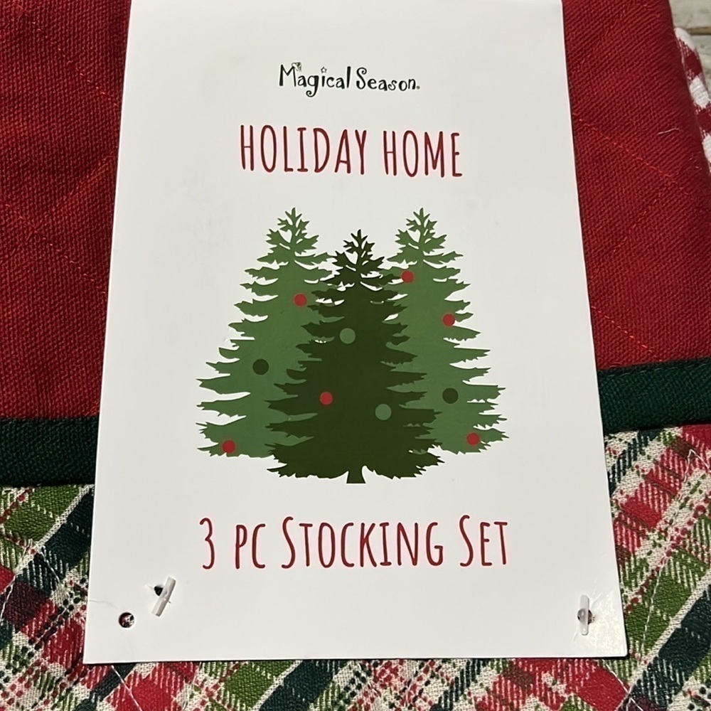 Magical Season Christmas Quilted Stocking Set - Different Patterns 3 Pack Set - Picture 6 of 9